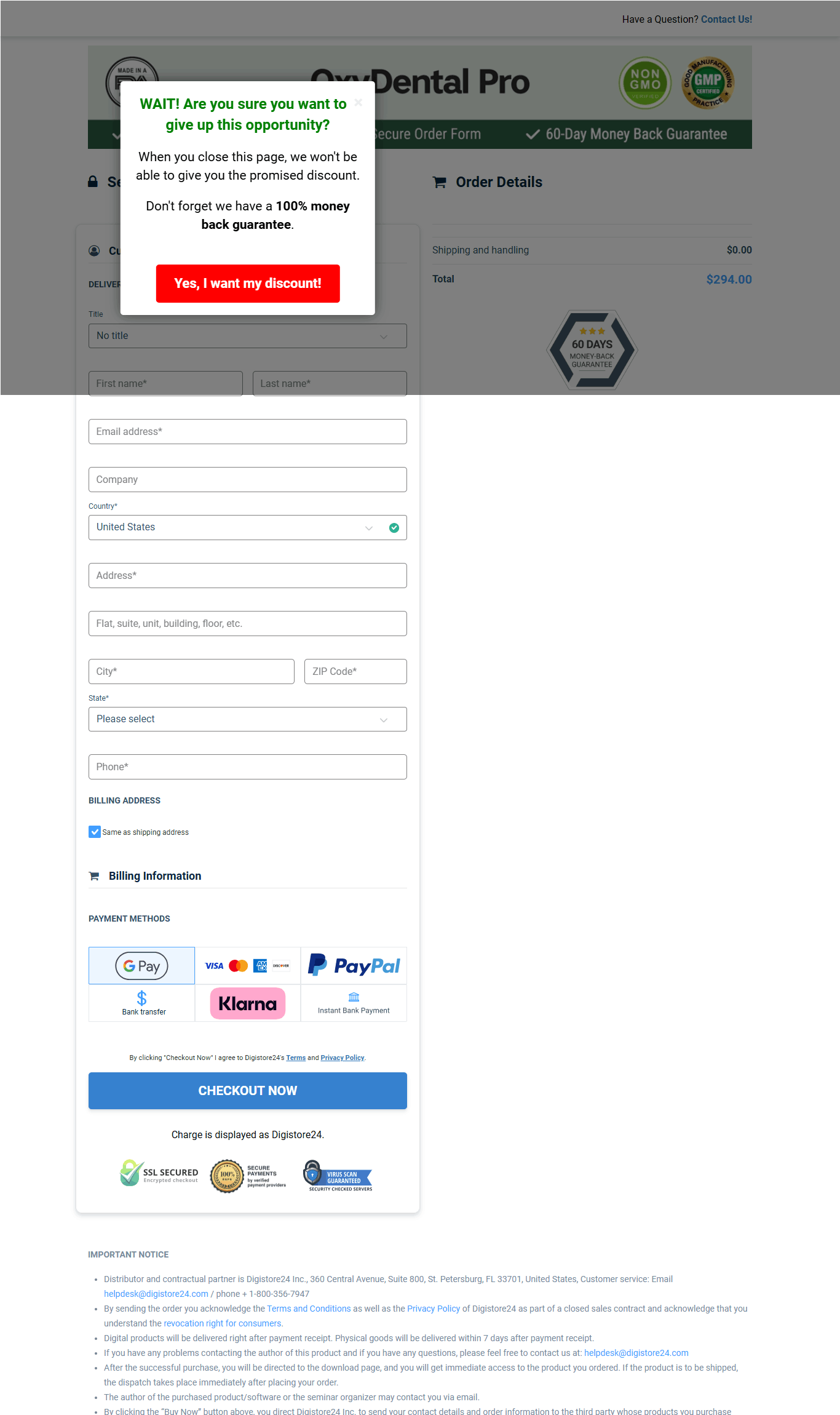 OxyDental Pro Buy Order